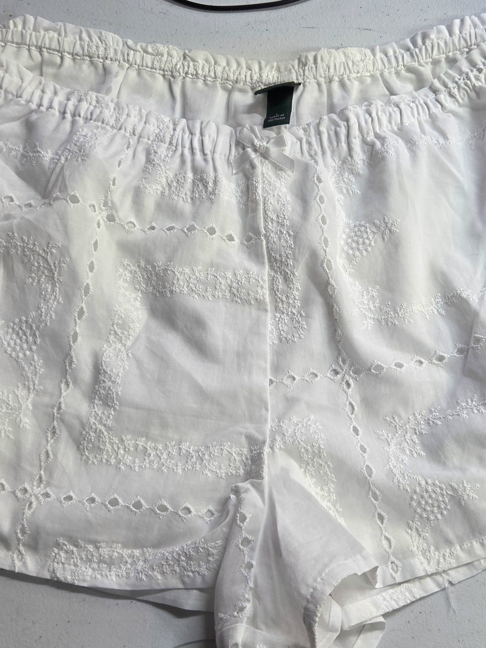 wild fable White Eyelet Embroidered Cotton Shorts